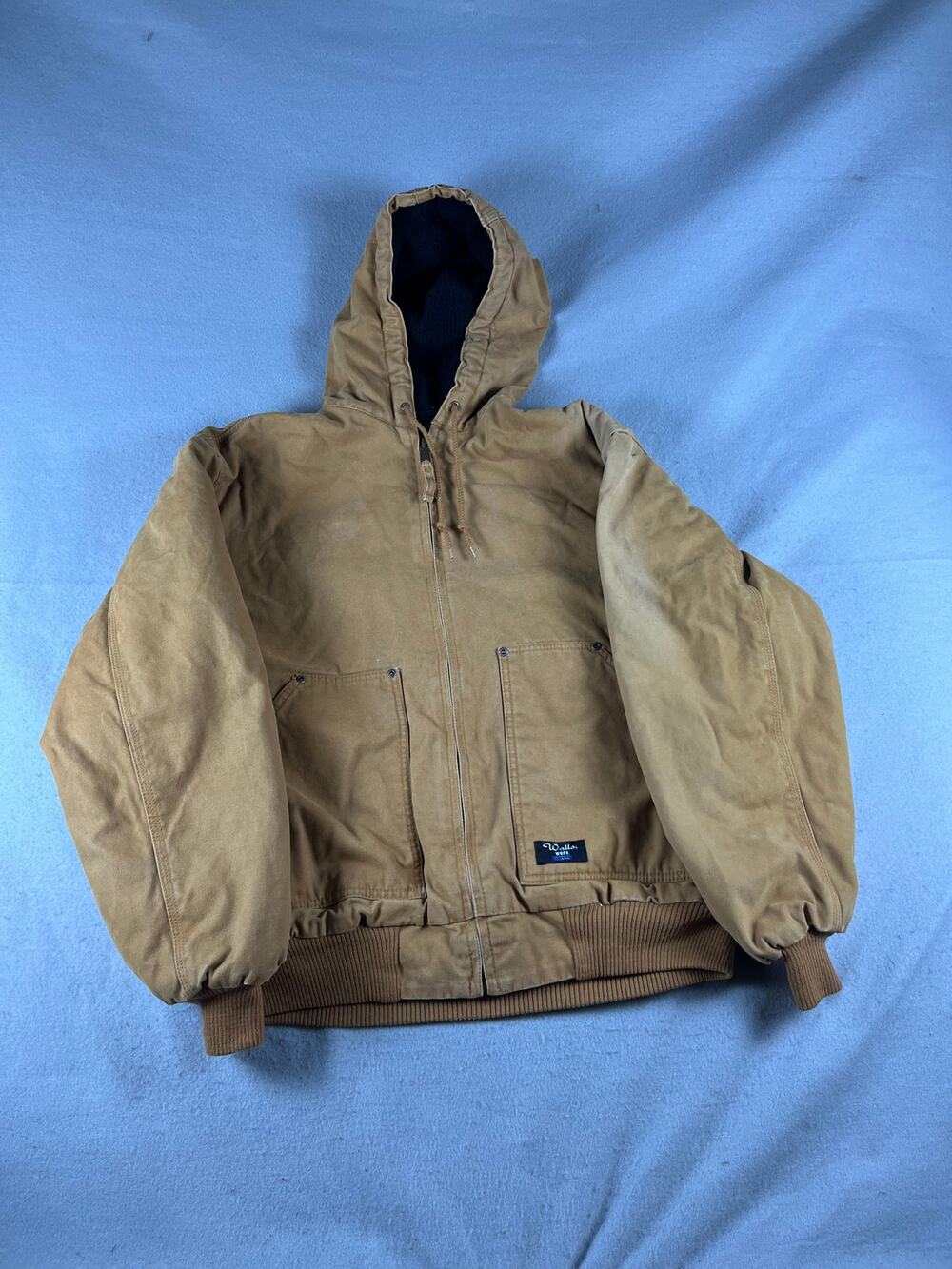 Walls Workwear Canvas Jacket Mens L Brown Insulated Sleeve Fleece Lined Outdoor